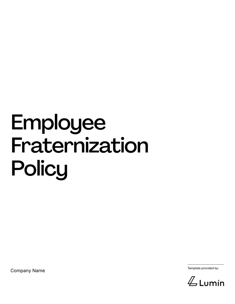 Employee Fraternization Policy with definitions, disclosure requirements, professional conduct expectations and acknowledgment section