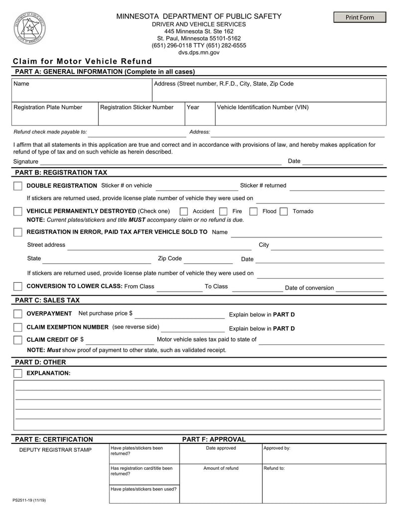 Large thumbnail of Form PS2511 (2019)