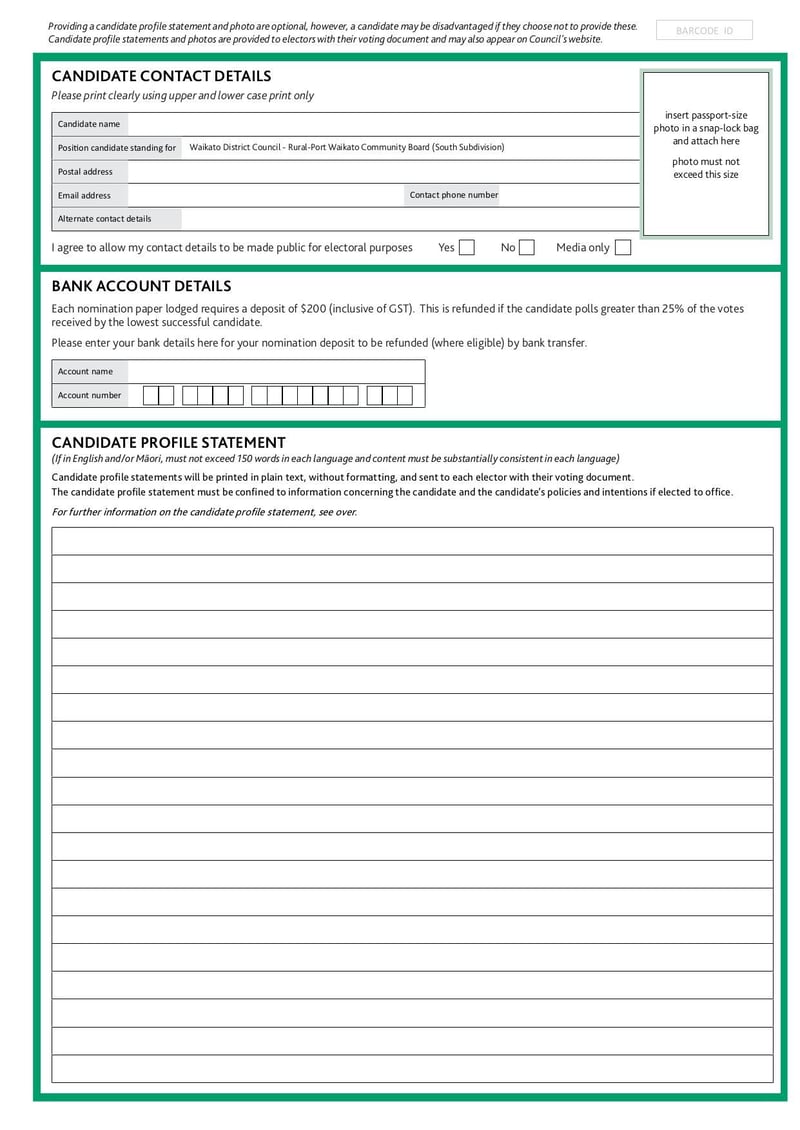 Large thumbnail of Rural Port Waikato Community Board (South) Nomination Paper - Jul 2022
