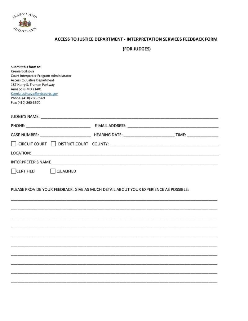 Large thumbnail of Interpretation Services Feedback Form for Judges - Aug 2021