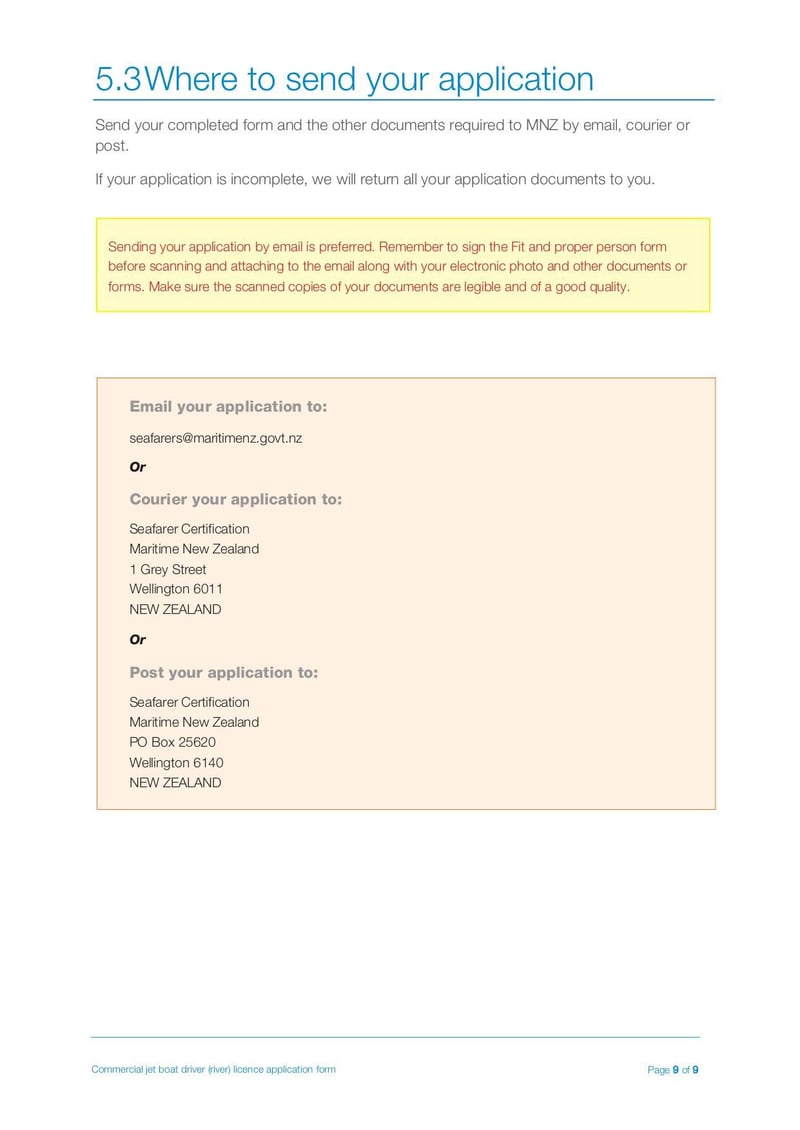 Large thumbnail of Commercial Jet Boat Driver (River) Licence Application Form - Jul 2019