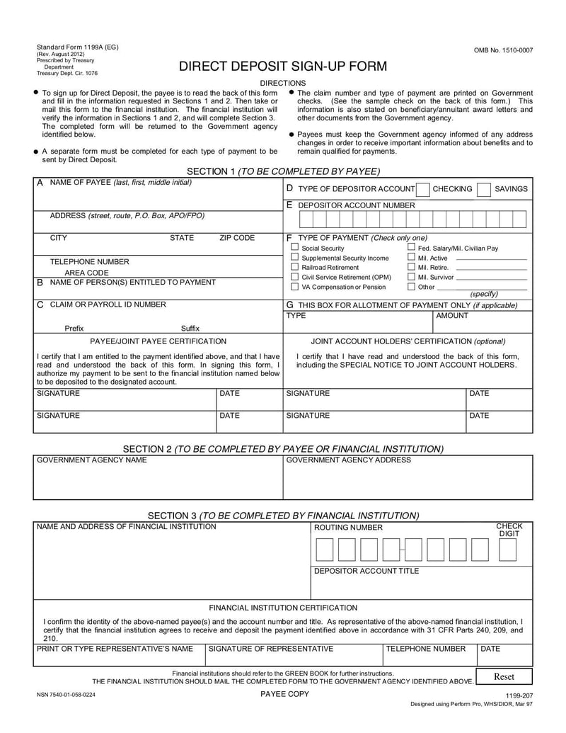 Large thumbnail of Form 1199A - Aug 2012