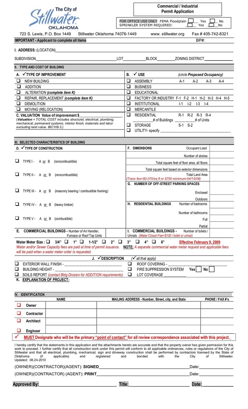 Large thumbnail of Commercial Permit Application Form - Mar 2020