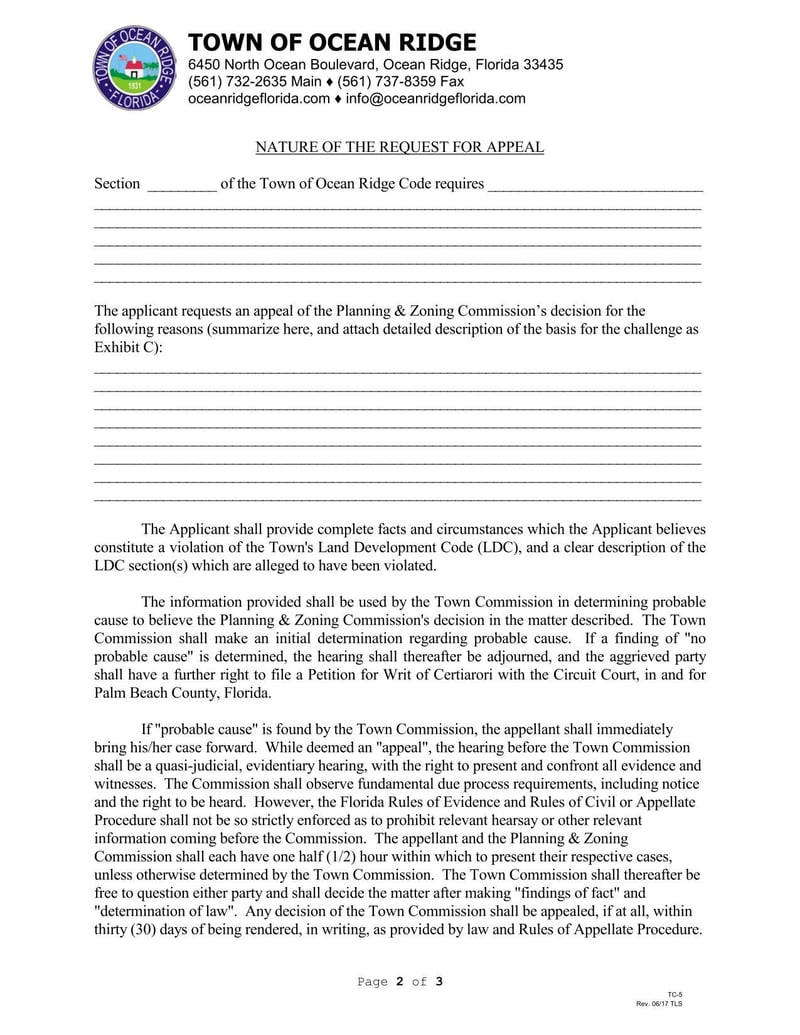 Large thumbnail of Appeal Decision of Planning & Zoning Commission Application