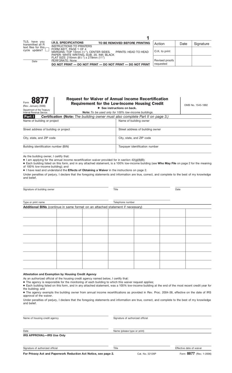Large thumbnail of Form 8877 - Jan 2006