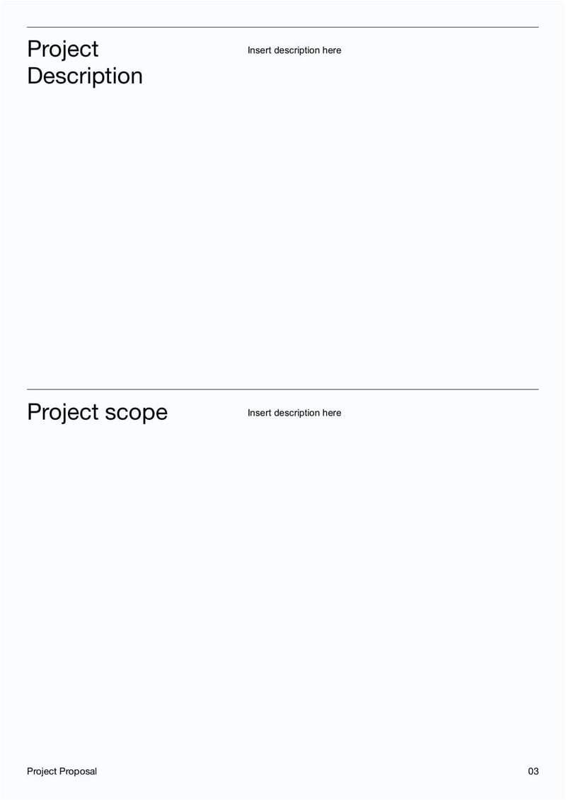 Generic Project Proposal Template for outlining project objectives, scope, and deliverables