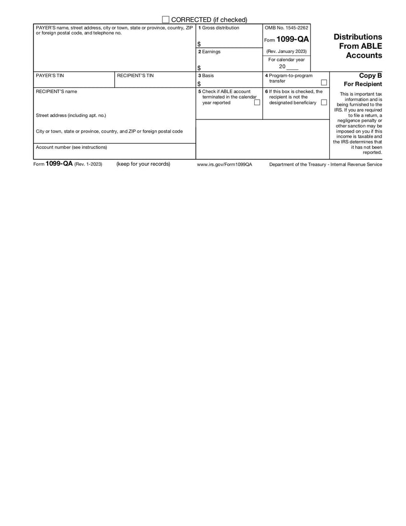 Large thumbnail of Form 1099-QA - Jan 2023