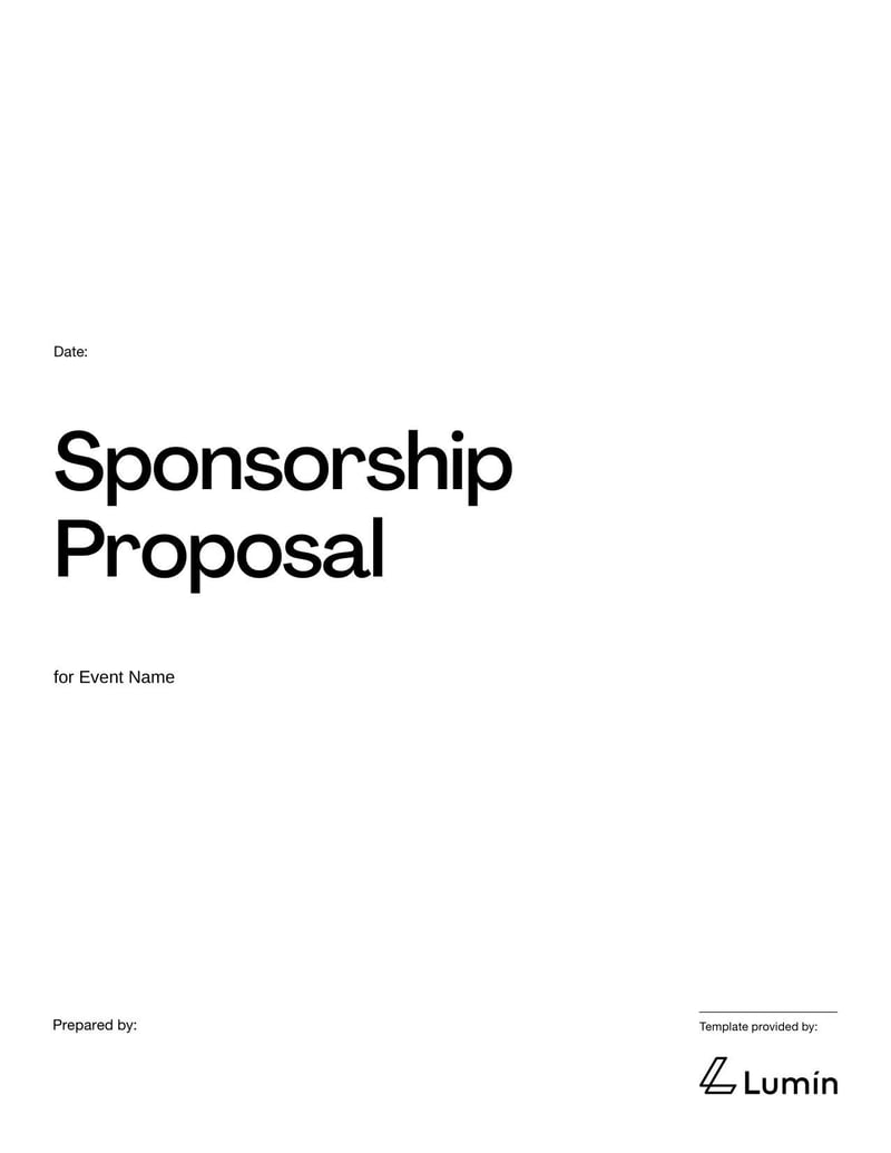 Sponsorship Proposal Template for requesting event or project sponsorship