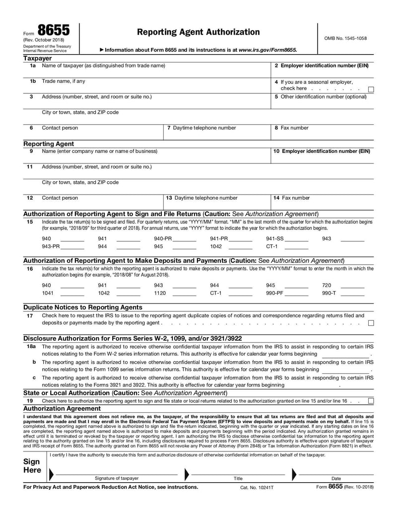 Large thumbnail of Form 8655 - Oct 2018