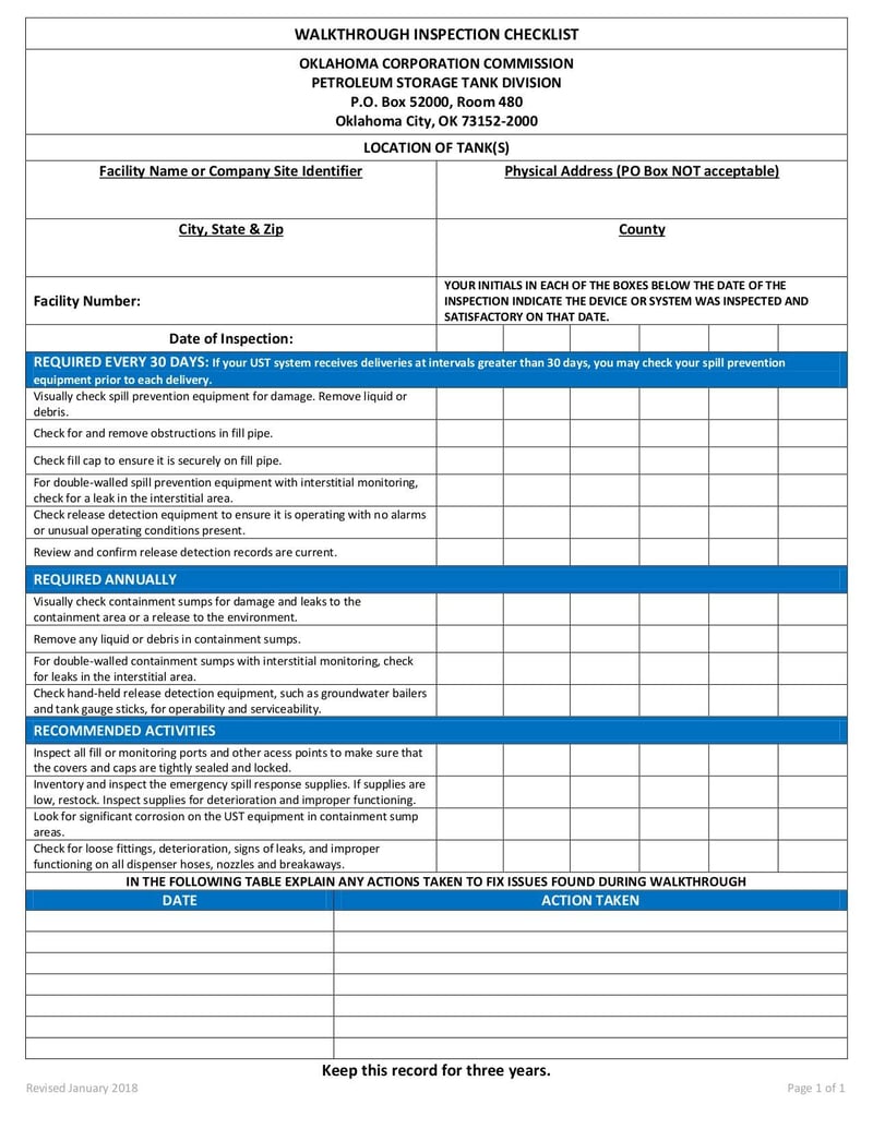 Large thumbnail of Walkthrough Inspection Checklist - Mar 2018