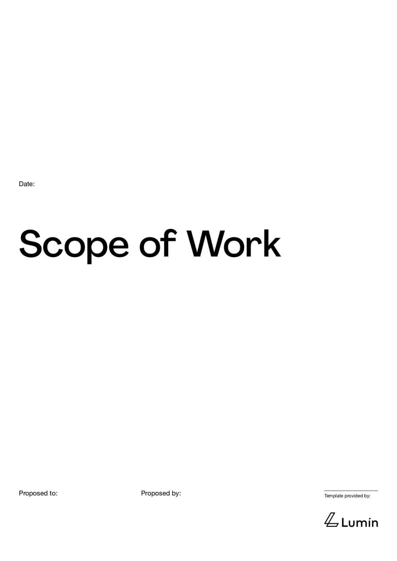 Scope of work document for contractors outlining project tasks and deliverables