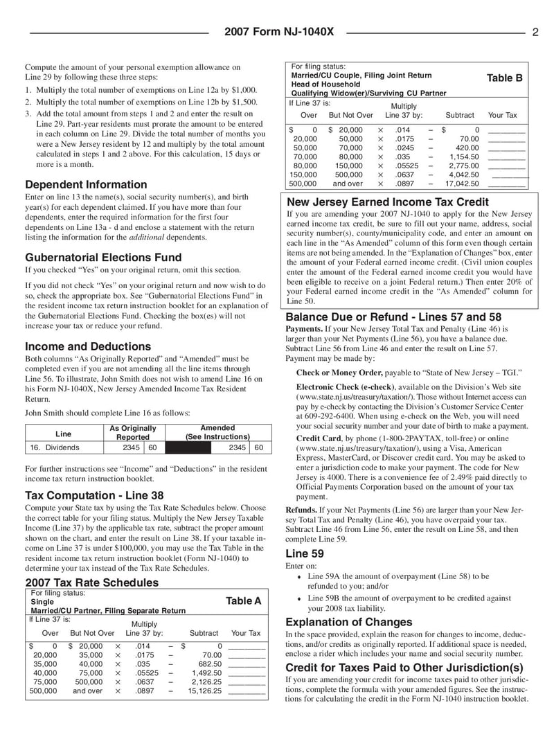 Large thumbnail of Form NJ-1040X - Sep 2010