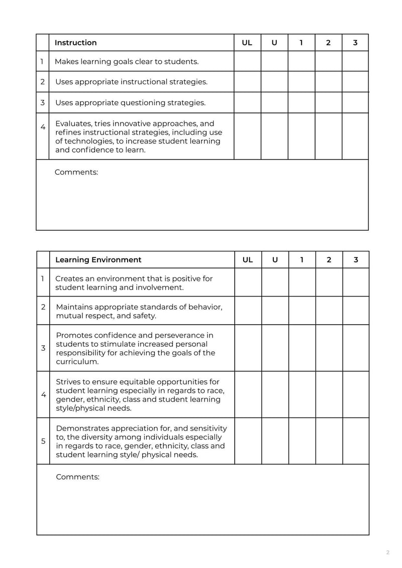 Large thumbnail of Teacher Performance Evaluation Template