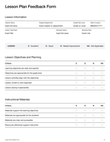 Lesson Plan Feedback Form | Fill and sign online with Lumin