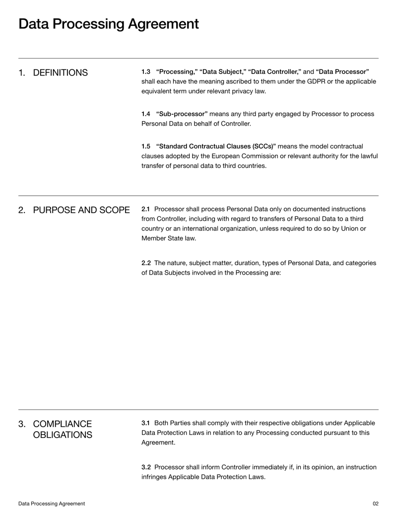 Data Processing Agreement for GDPR, UK GDPR and CCPA/CPRA compliance