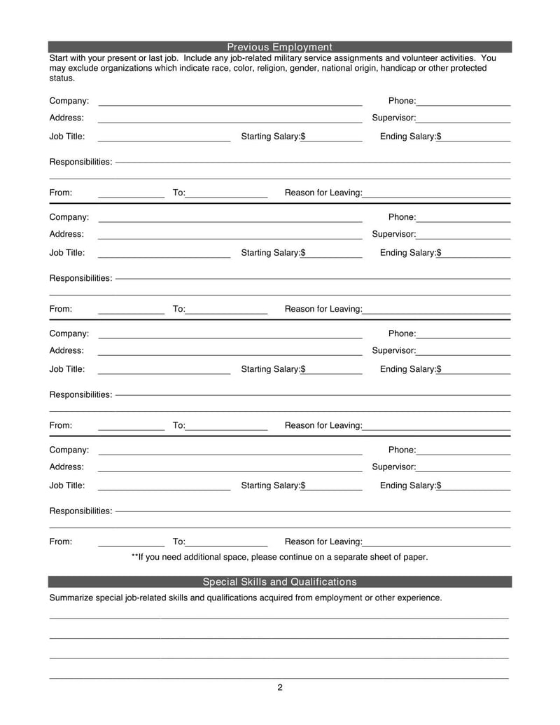 Large thumbnail of North Plainfield Application for Employment