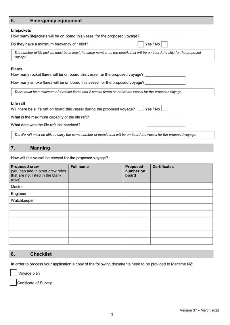 Large thumbnail of Application for Issue of a Single Voyage Permit - Mar 2022