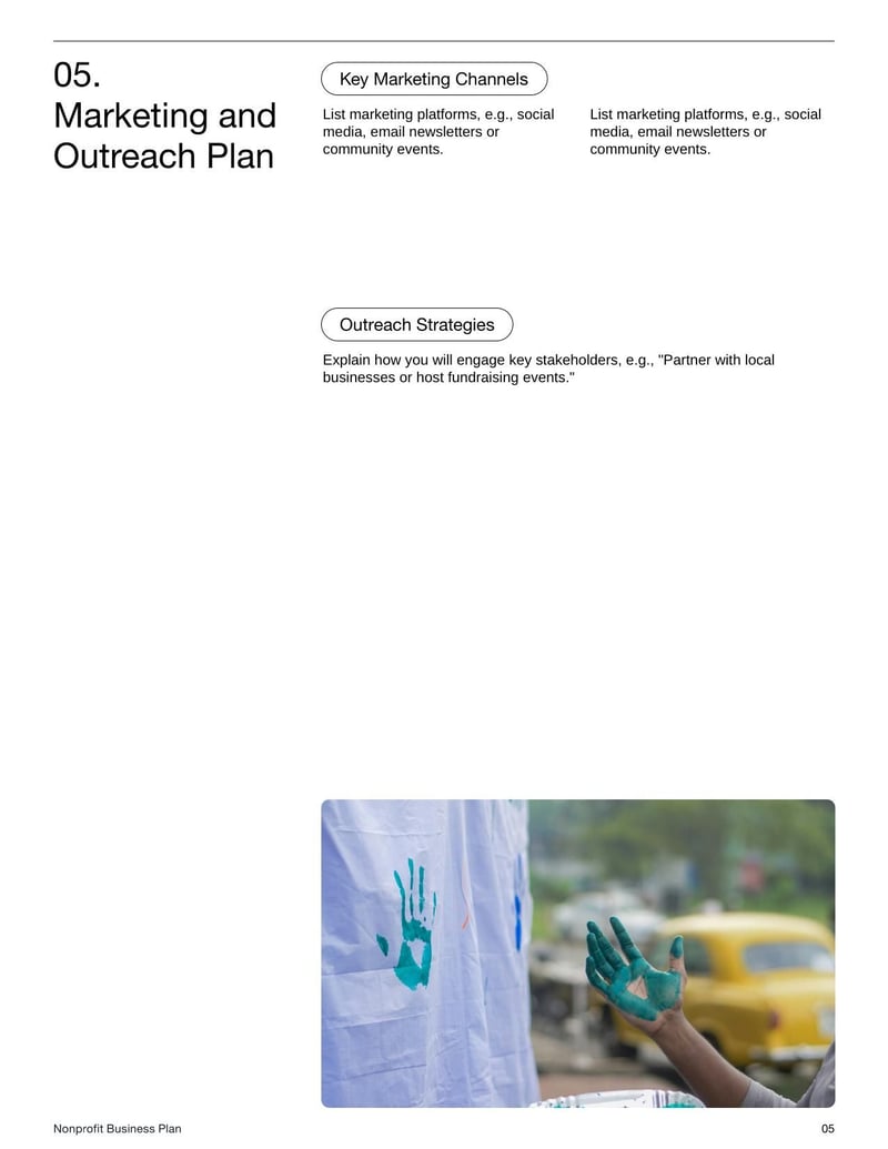 Nonprofit Business Plan Template for mission-driven organizations seeking funding and growth