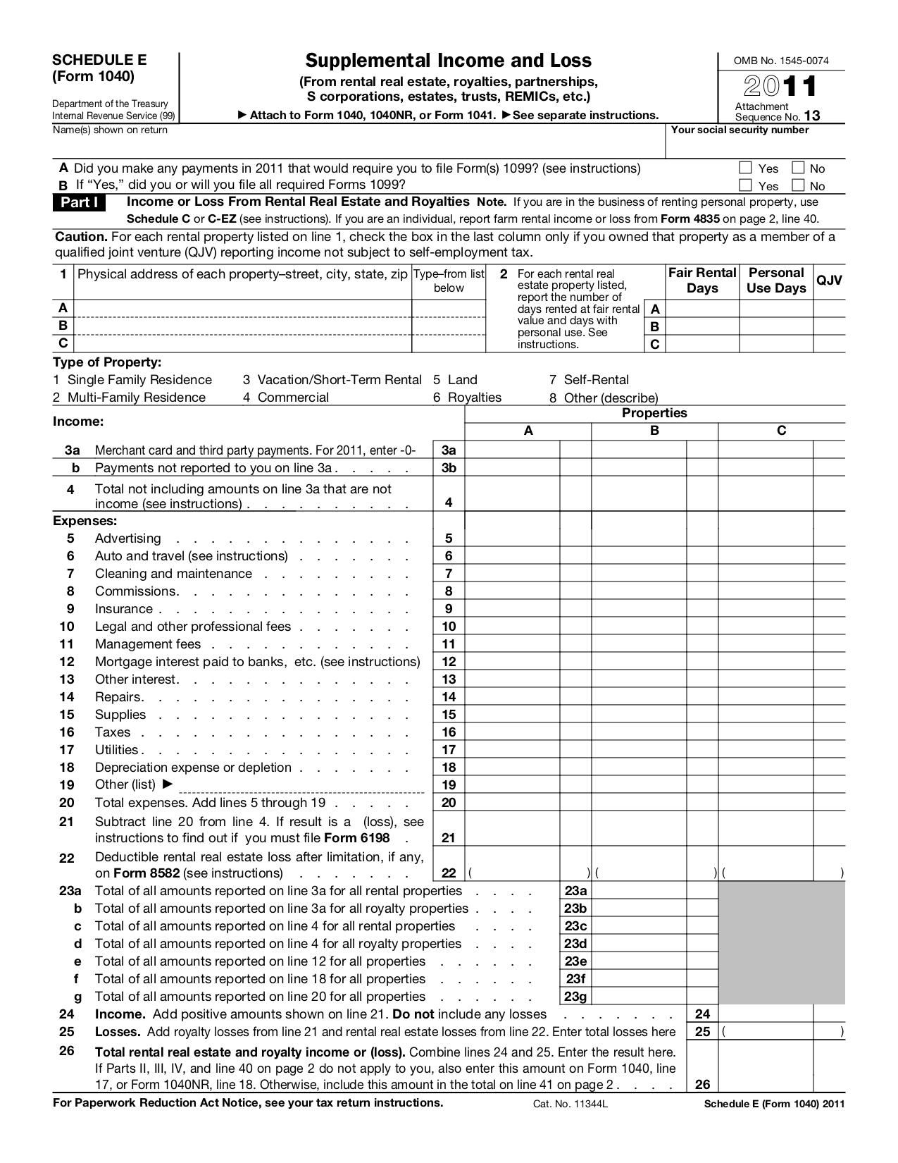 Form 1040 (Schedule E) | Fill and sign online with Lumin