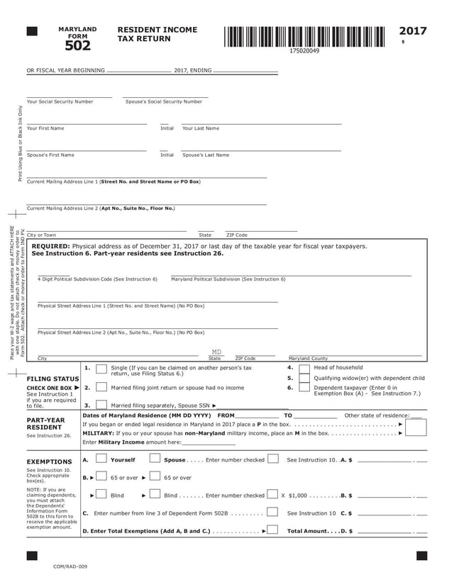 Maryland Form 502 | Fill and sign online with Lumin