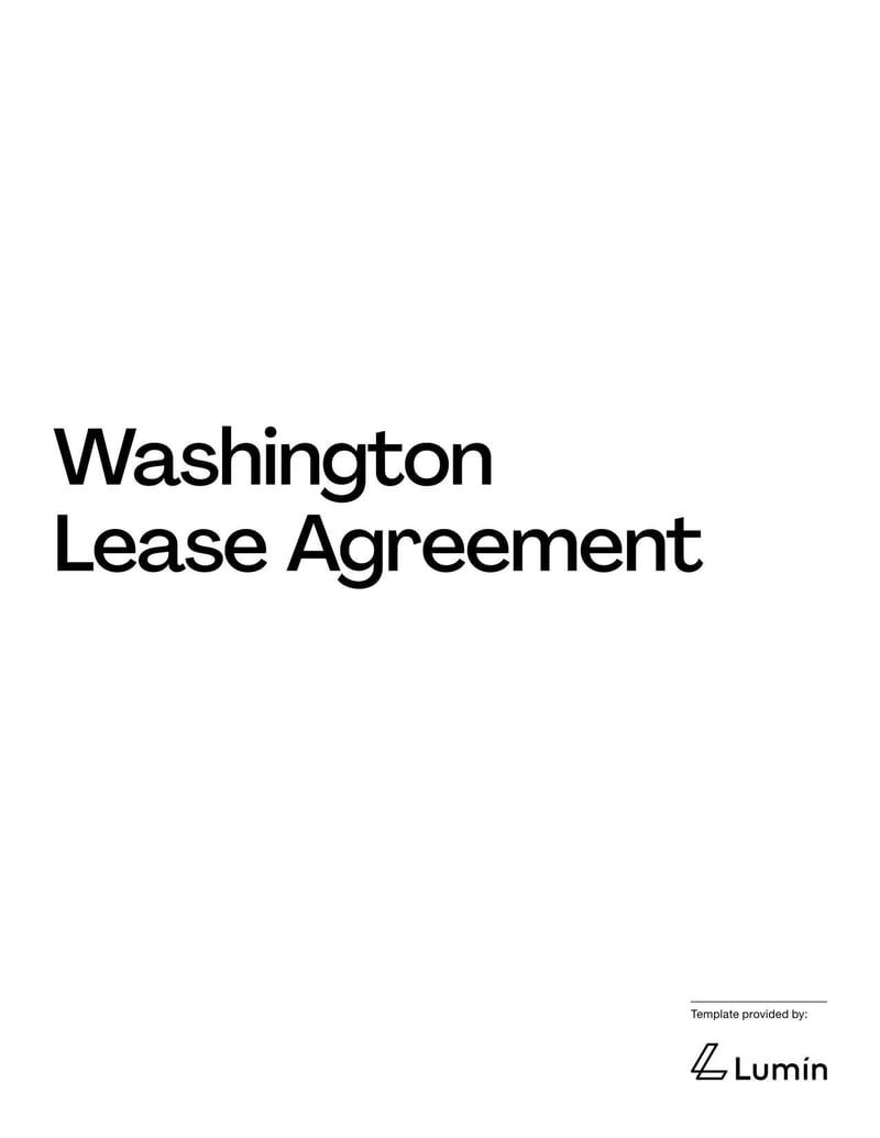 Washington Lease Agreement for rental terms in Washington