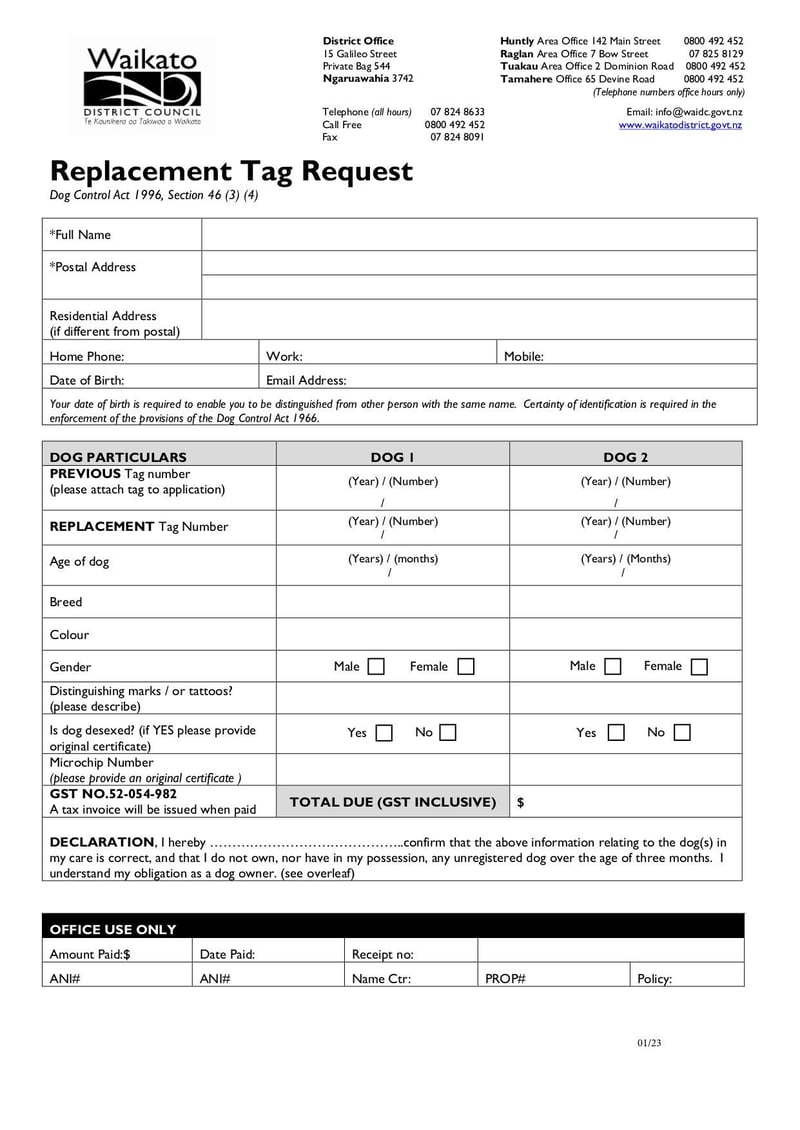 Large thumbnail of Replacement Tag Request - Jan 2023