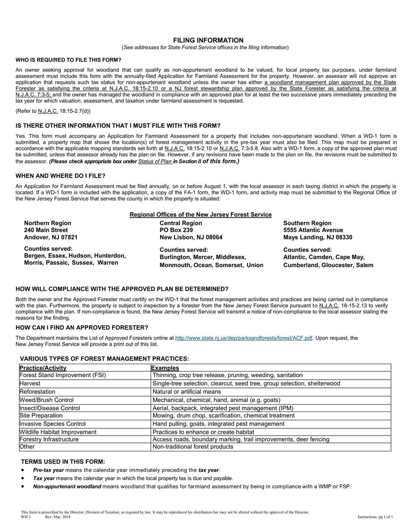 Large thumbnail of Woodland Data Form - 2018