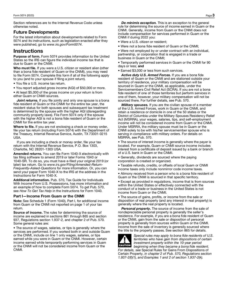 Large thumbnail of Form 5074 - Jan 2022