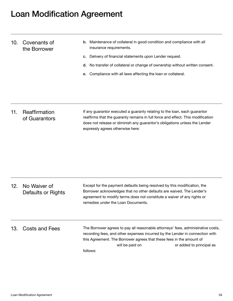 Loan Modification Agreement adjusting repayment terms between borrower and lender under US law