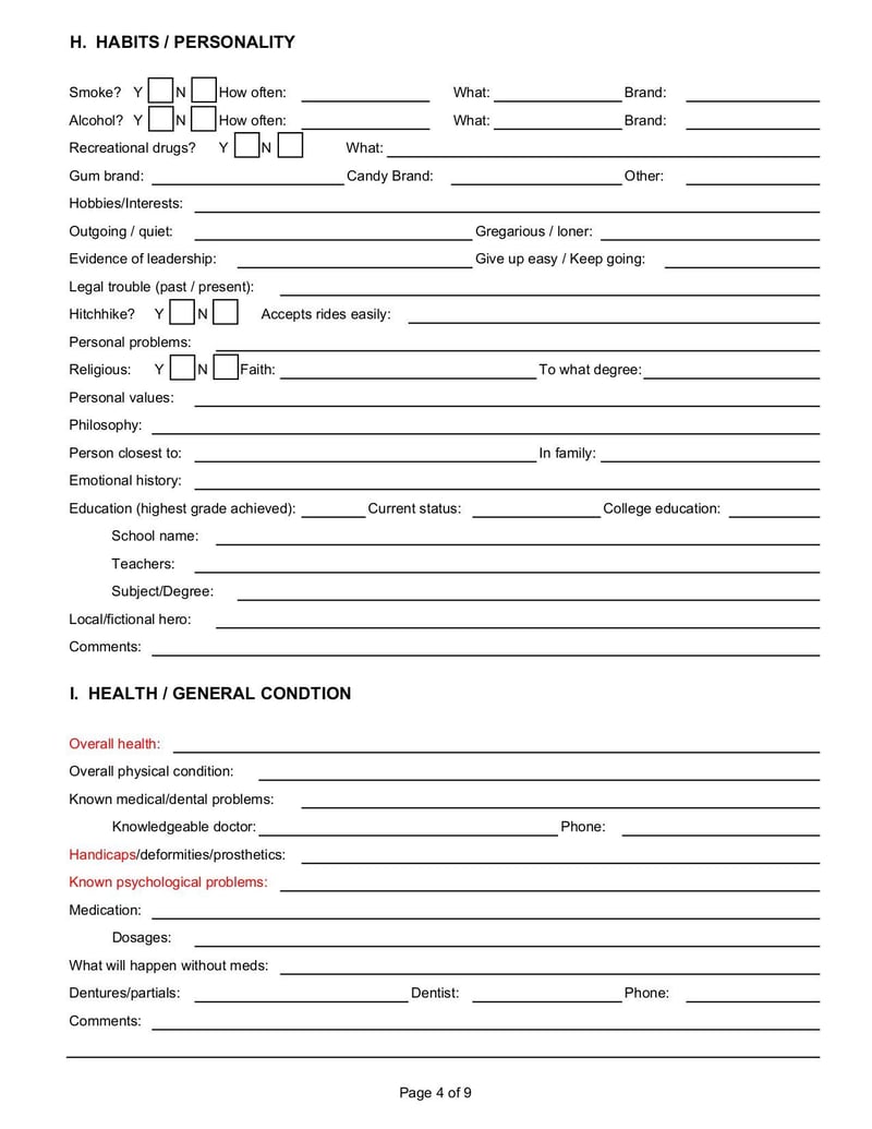Large thumbnail of Lost Person Questionnaire - Nov 2014