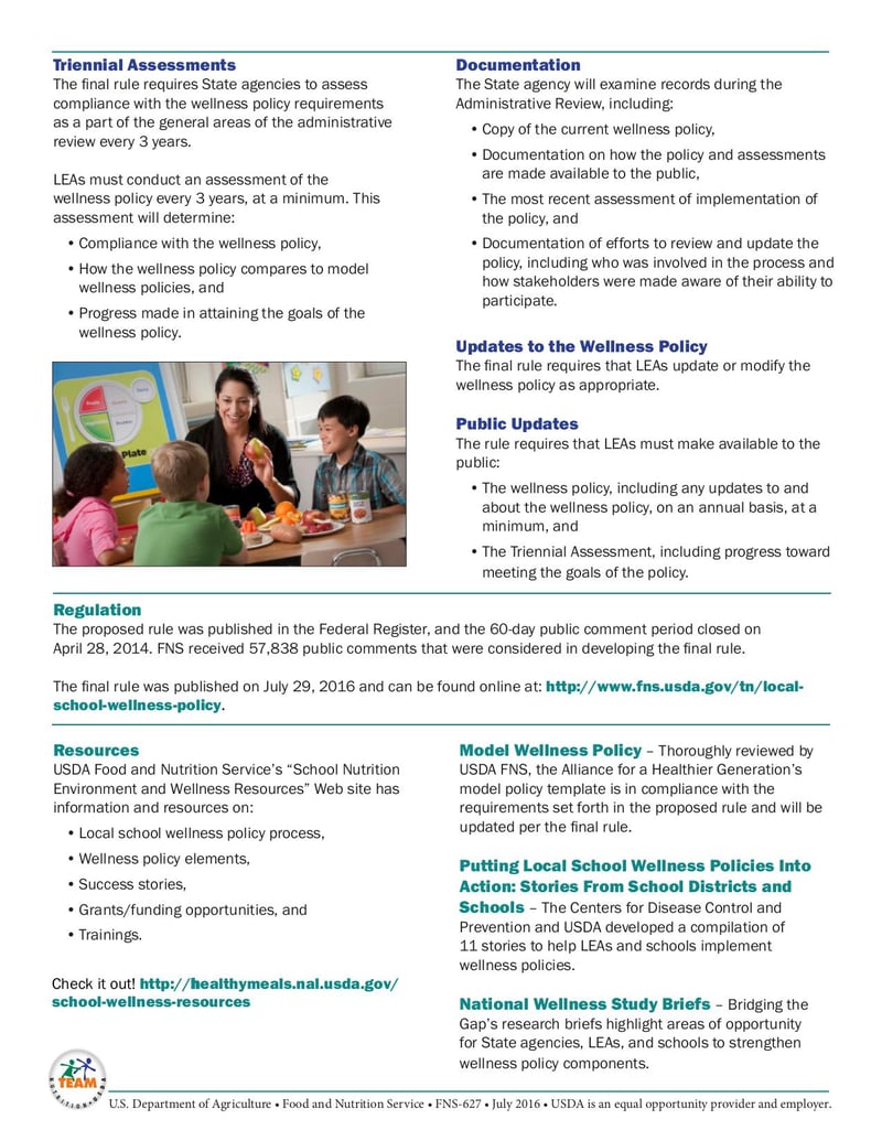 Large thumbnail of Local Wellness Policy Summary of Final Rule - Aug 2022