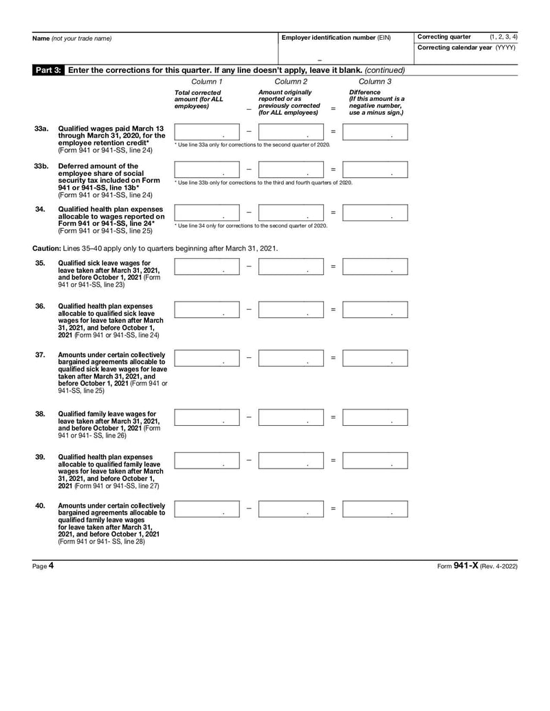 Large thumbnail of Form 941-X - Apr 2022