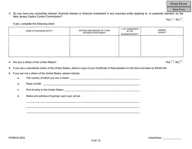 Large thumbnail of New Jersey Supplemental Form and Multi Jurisdictional Personal History Disclosure Form - Jan 2013