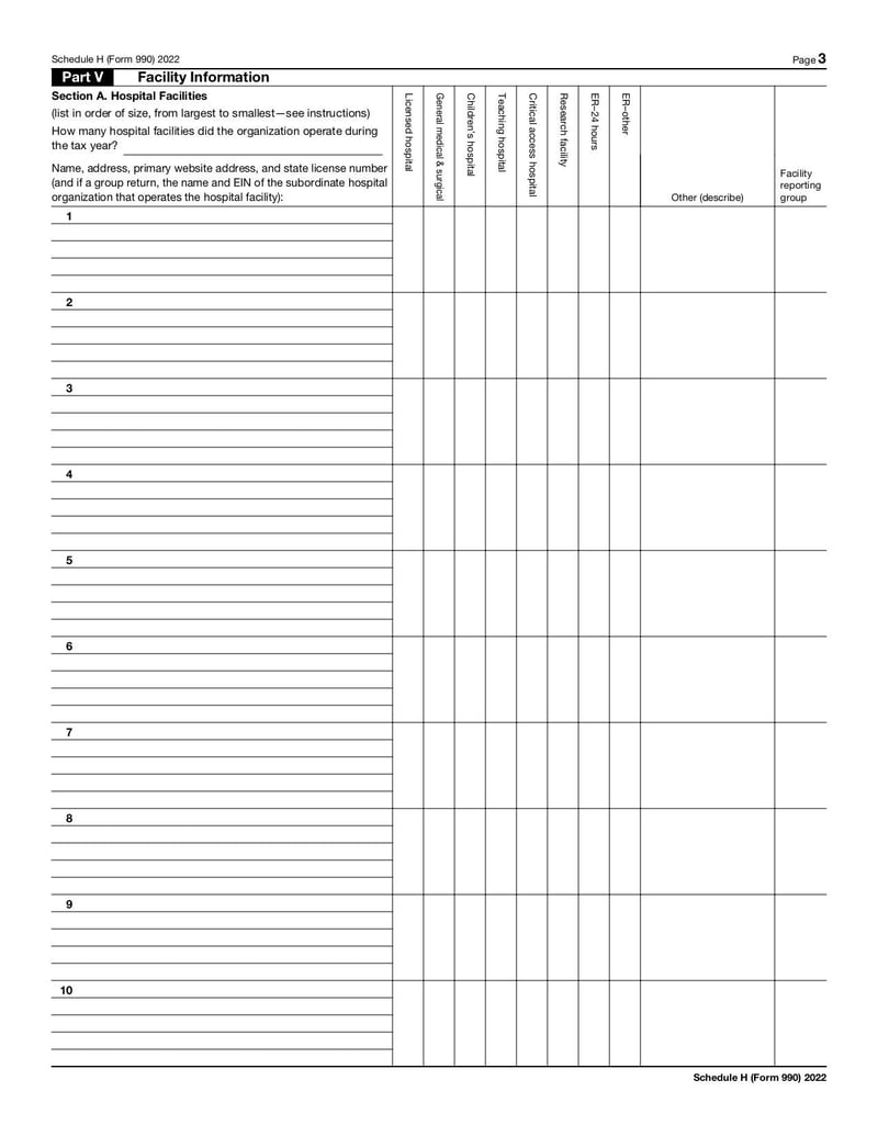 Large thumbnail of Schedule H (Form 990) - Nov 2022