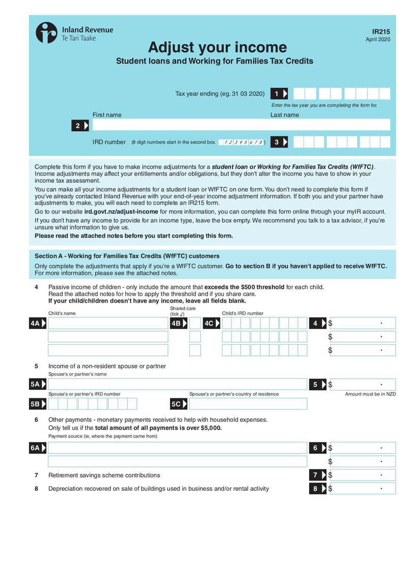 Large thumbnail of Form IR215 - Apr 2020