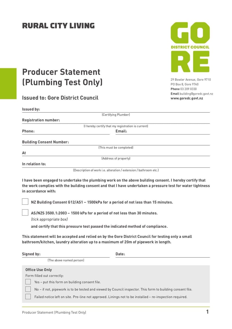Large thumbnail of Producer Statement - Plumbing Test Only - Nov 2021