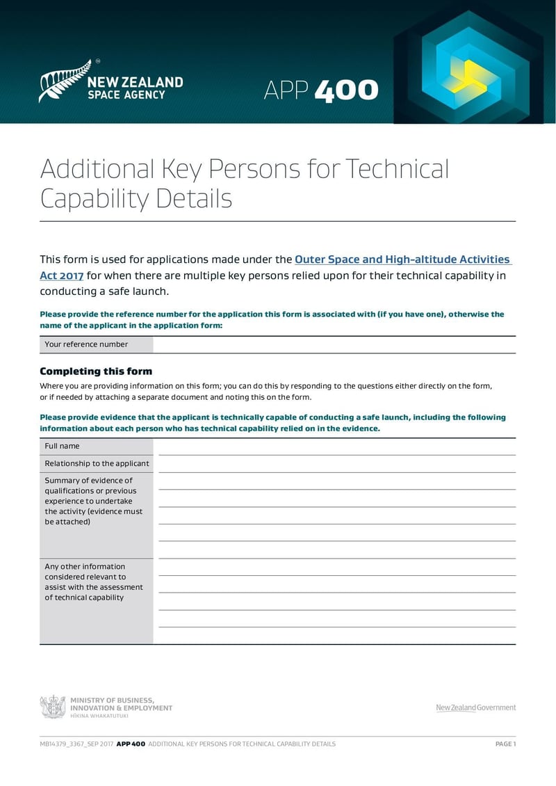 Large thumbnail of 1458 Additional Key Persons Technical Capability App 400 - Sep 2017