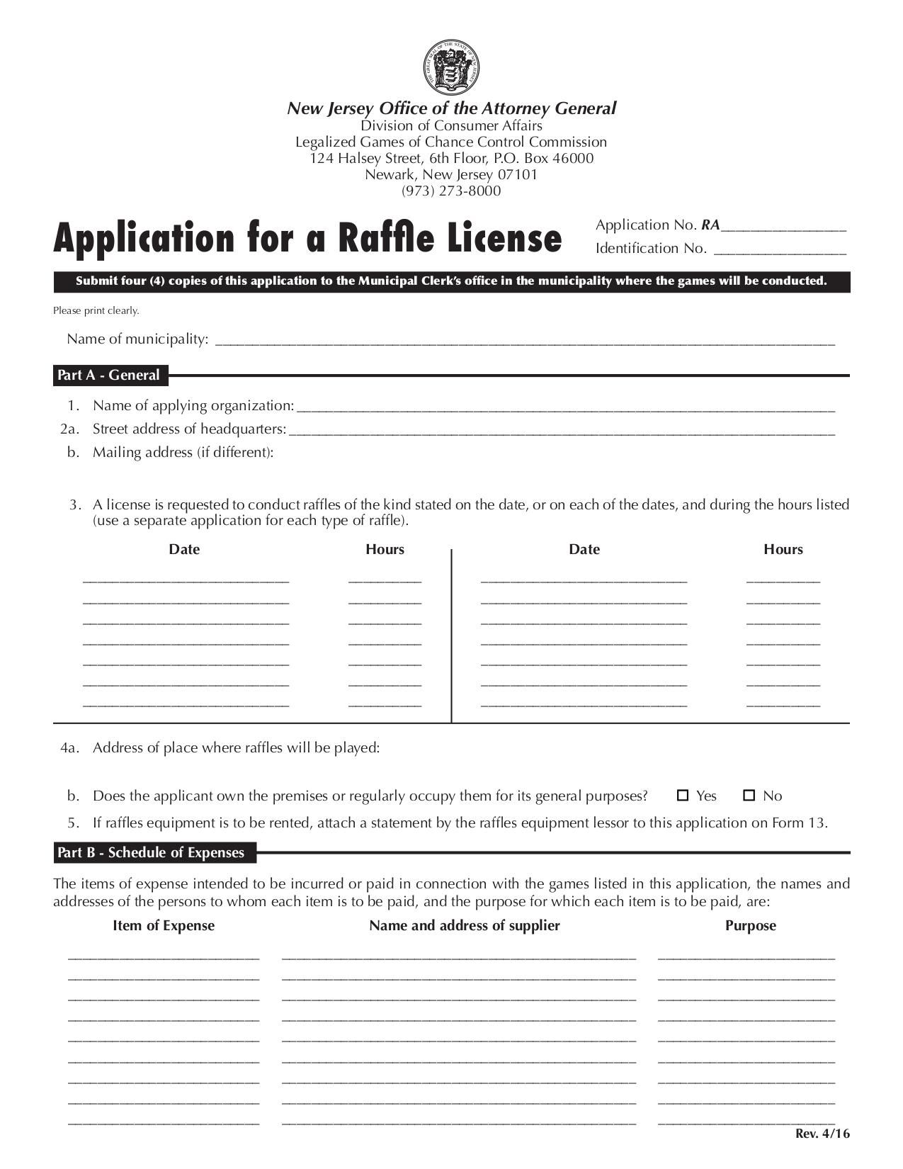 Application for Raffle License Fill and sign online with Lumin