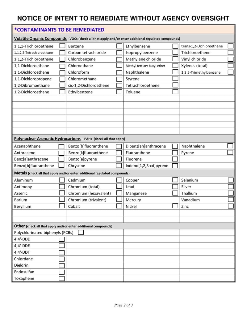 Large thumbnail of Notice of Intent to Remediate Without Agency Oversight - Mar 2014