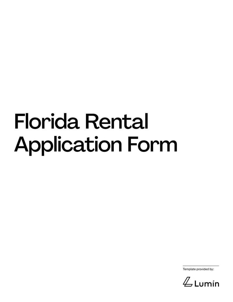 Rental Application Form Florida for applying to rent property in Florida