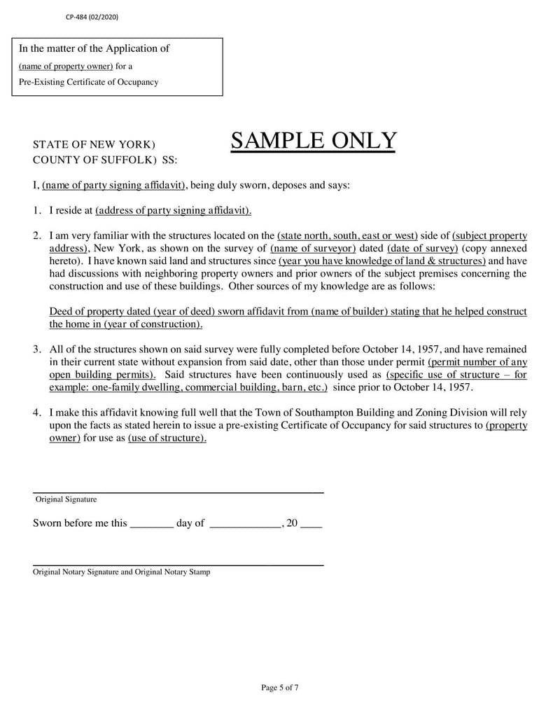 Large thumbnail of Form CP-484 (Feb 2020)