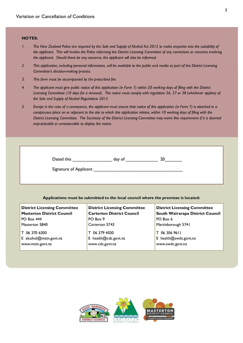 Large thumbnail of Application for Variation or Cancellation of Conditions - Sep 2018
