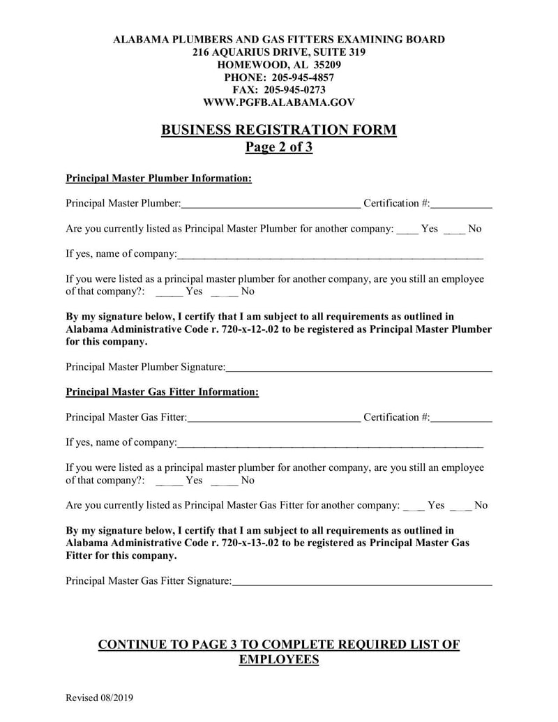 Large thumbnail of Business Registration Form - Sep 2019