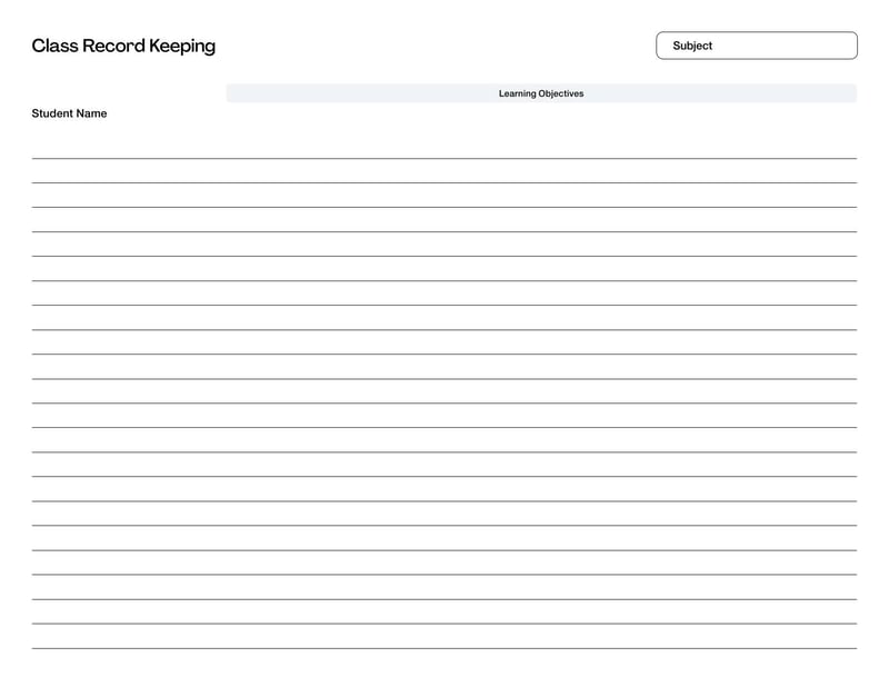 Large thumbnail of Teachers Record of Work Template