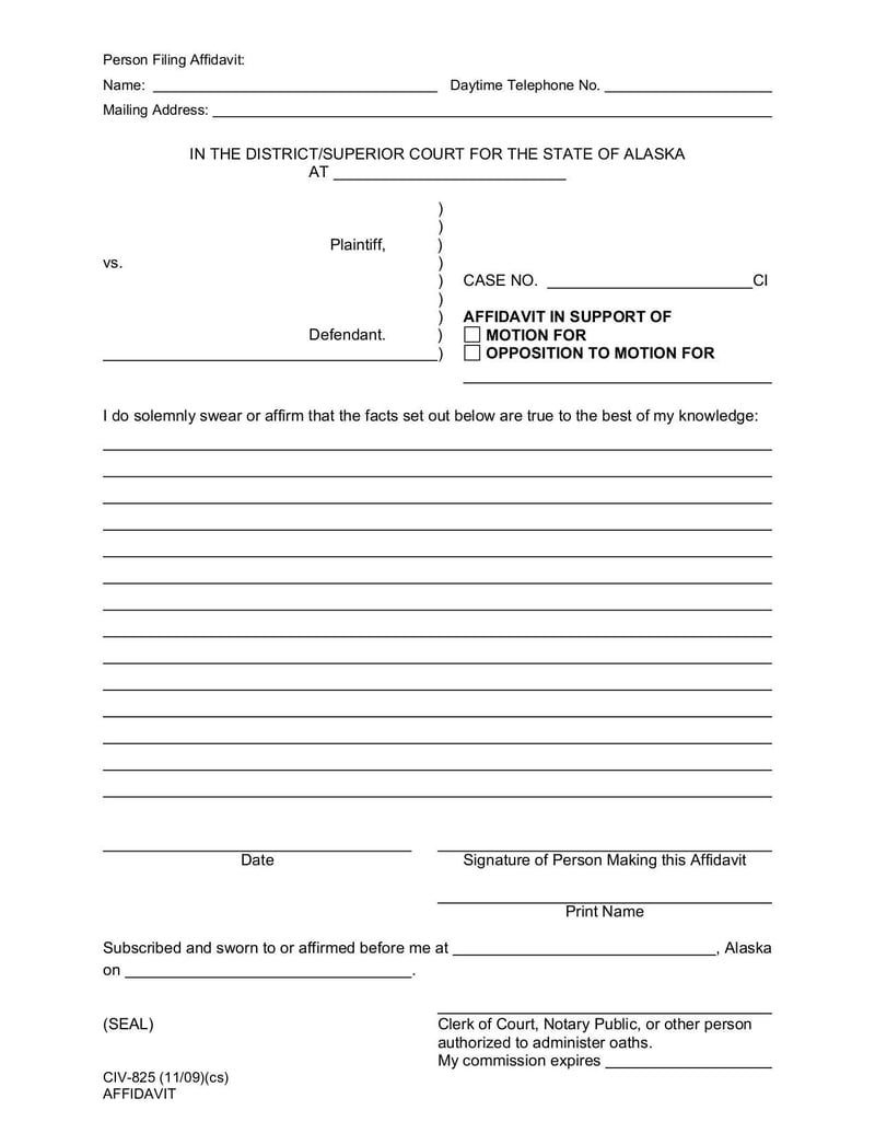 Large thumbnail of CIV-825 Affidavit - Dec 2009