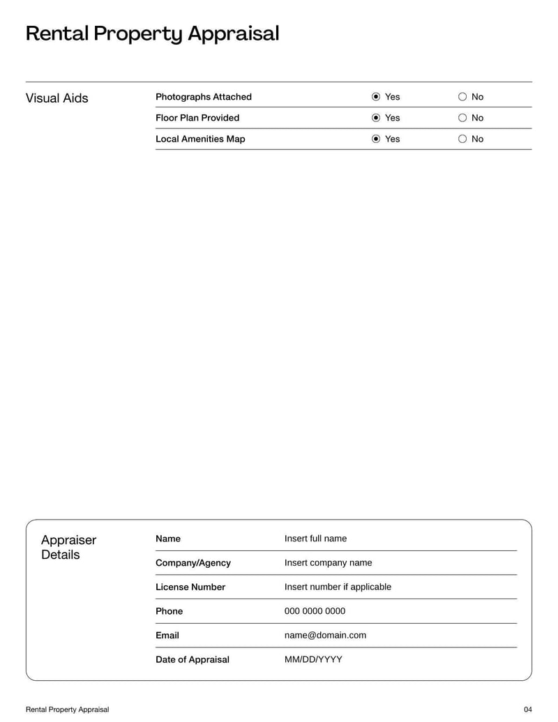 Rental Property Appraisal used to evaluate a property's value for rental or investment purposes