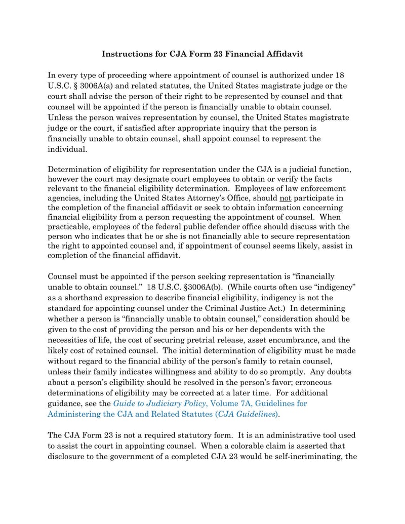 Large thumbnail of Form CJA-23