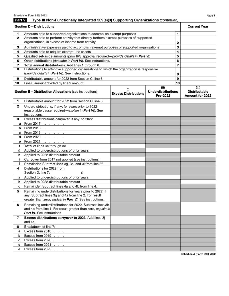 Large thumbnail of Schedule A (Form 990) - Jan 2022