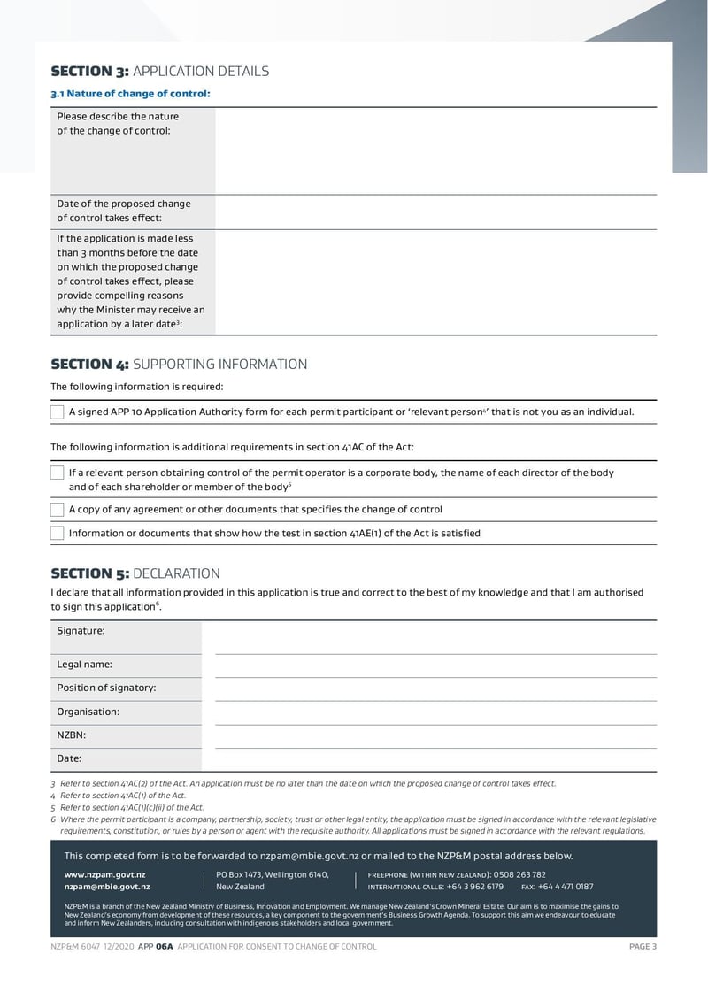 Large thumbnail of Application for Consent to Change of Control for a Permit Operator of a Tier 1 Permit only - Dec 2020