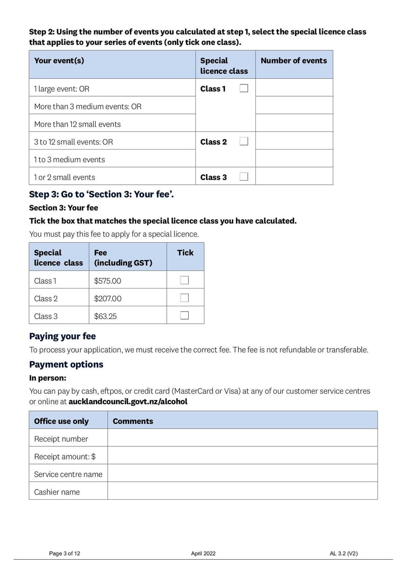 Large thumbnail of Alcohol Special Licence Application Form - Apr 2022
